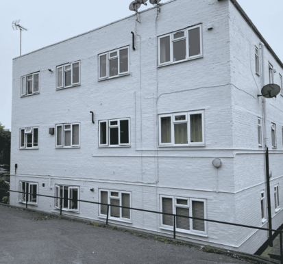 Complete transformation visible across all elevations following expert exterior painting in Wellingborough.