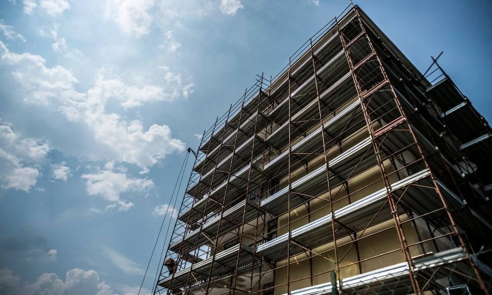 High-rise residential block undergoing refurbishment by Landlord Property Services.
