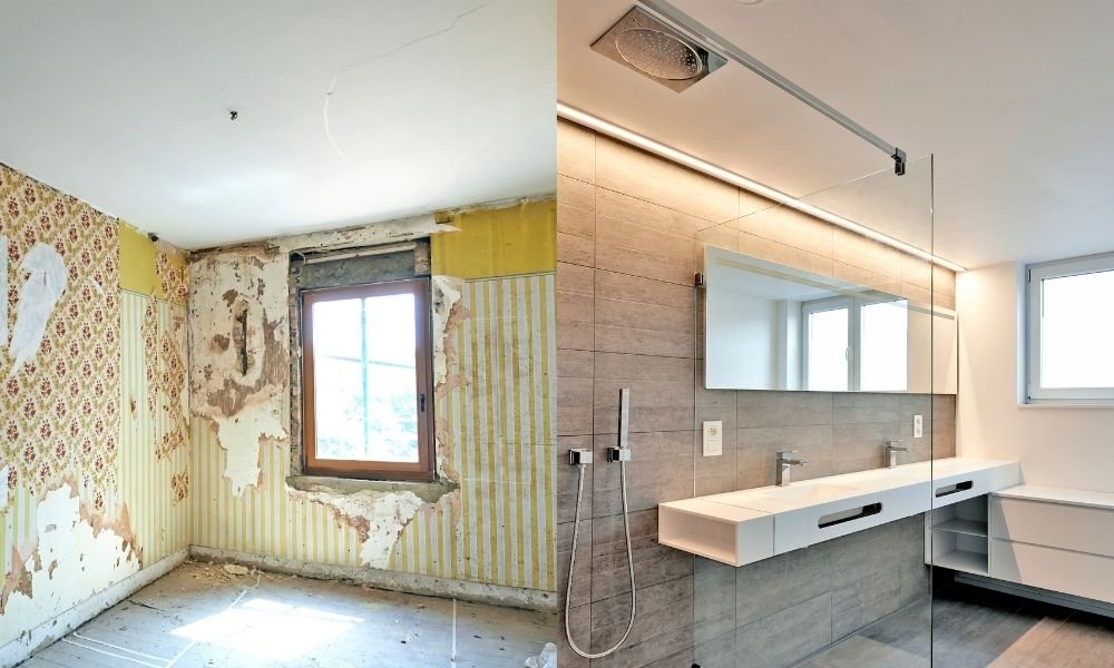 Landlord Property Services bathroom refurbishment showing modern white finish.